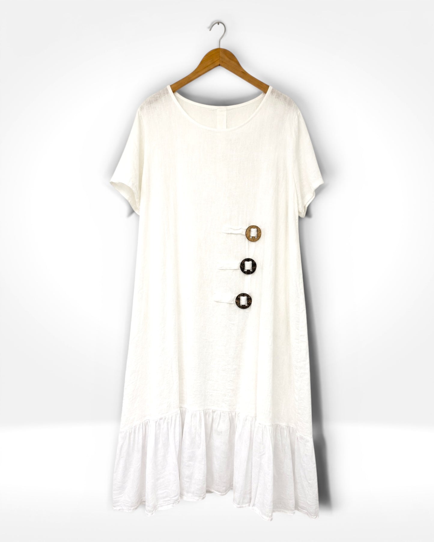 Sienna Button Linen Dress