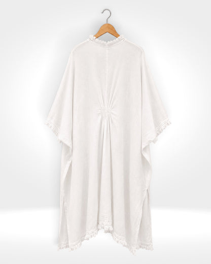 Italian Linen Open-Front Kaftan