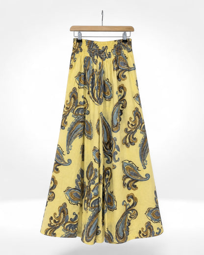 Paisley Linen Palazzo Trousers