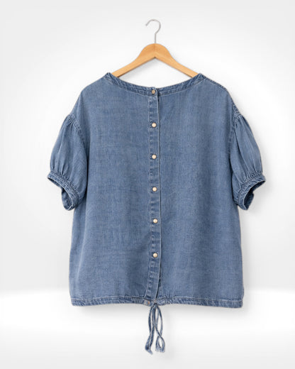 Denim Button Back Top (Bella Blue)
