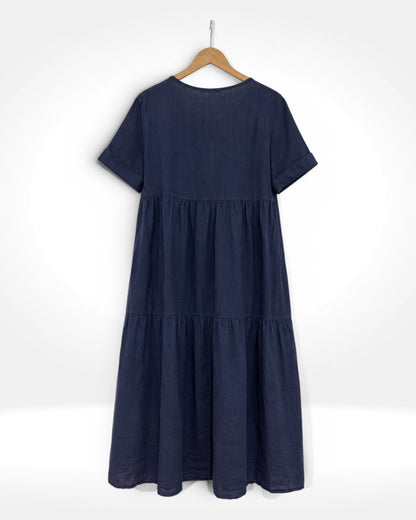 Luna Linen Tiered Maxi Dress