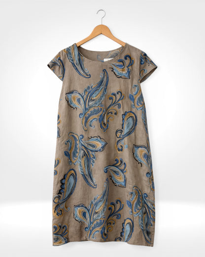 Paisley-Leinen-Kleid "Breeze"
