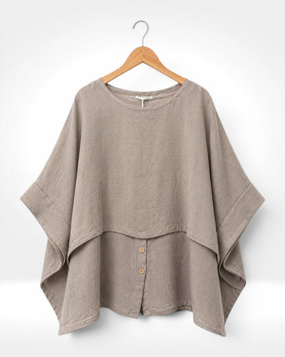 Button Detail Linen Top