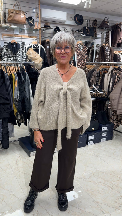 Soft Knit Tie-Front Jumper