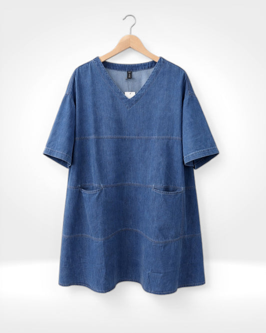 The Indie Utility Denim Tunic (Bella Blue)