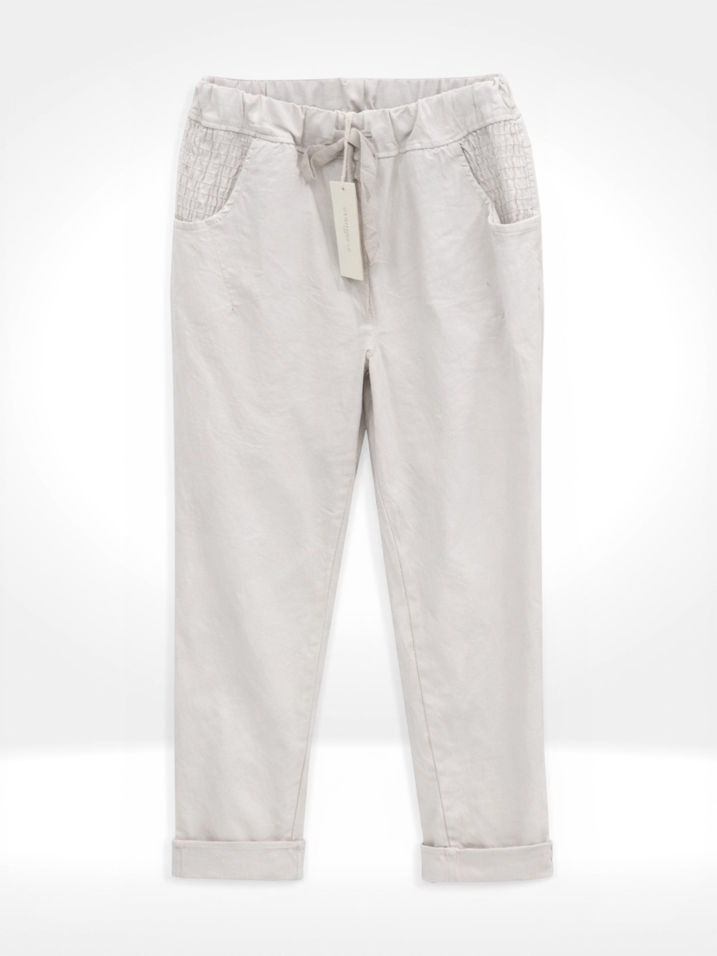 Stone Textured Pocket Drawstring Trousers