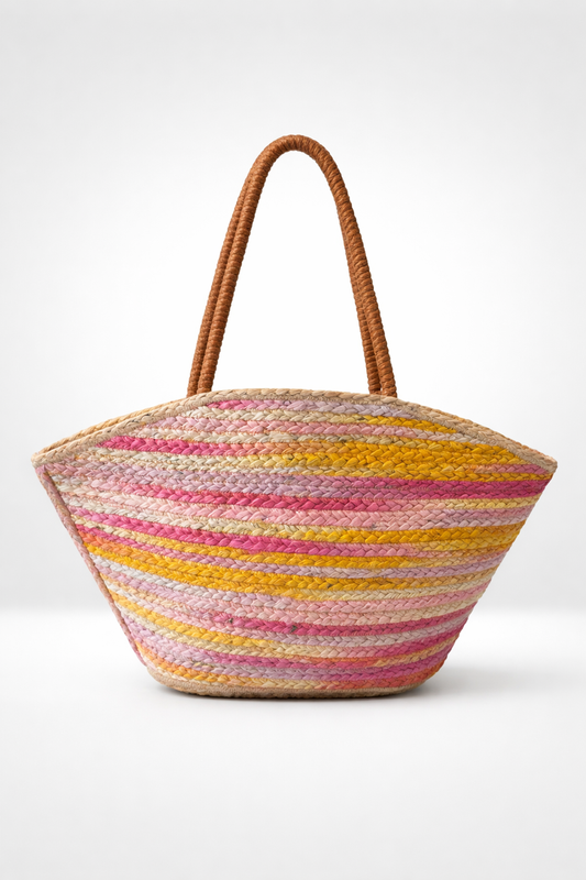 Sunset Stripe Woven Tote