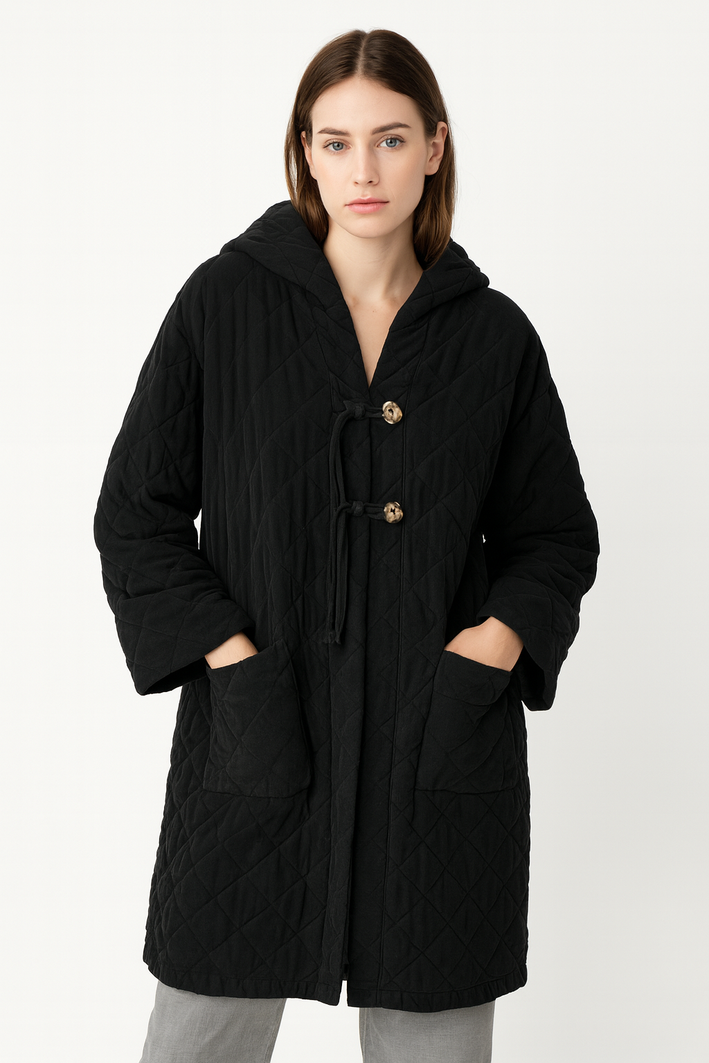 Quilted Needle Cord Coat
