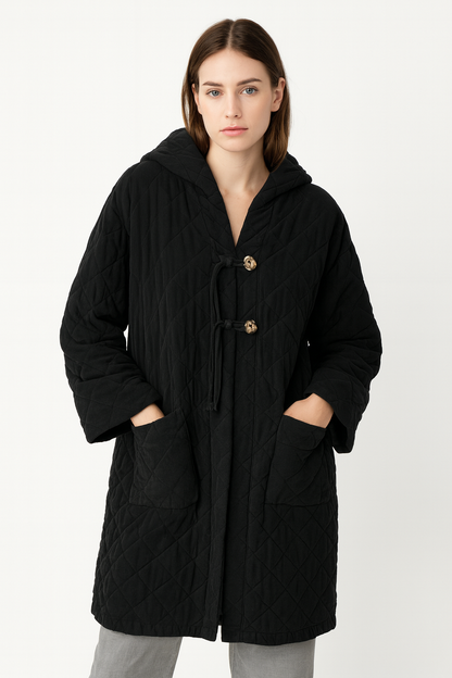 Quilted Needle Cord Coat