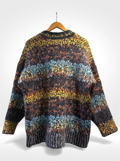 Rustic Patchwork Heritage Knit Cardigan