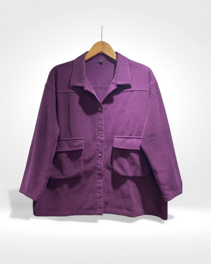 Amethyst Soft Corduroy Utility Jacket (Bella Blue)