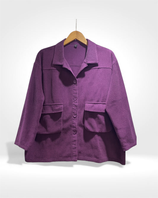 Amethyst Soft Corduroy Utility Jacket (Bella Blue)