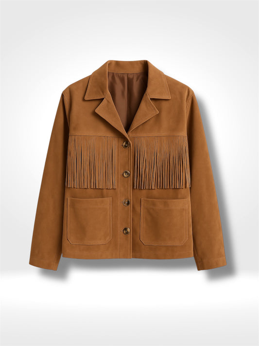 Classic Tan Suede Fringe Jacket