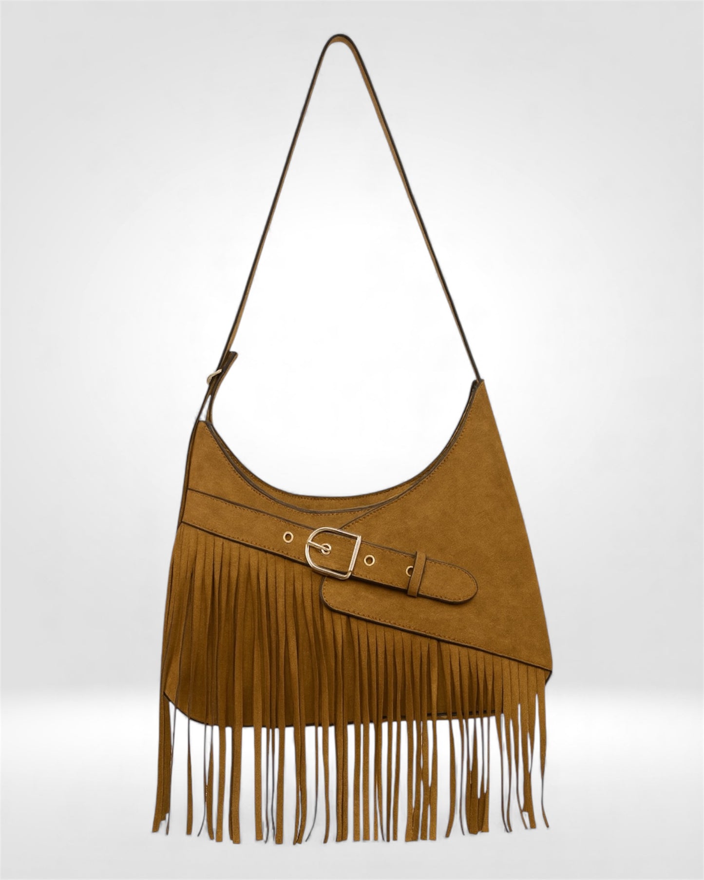 Suede Fringe Shoulder Bag