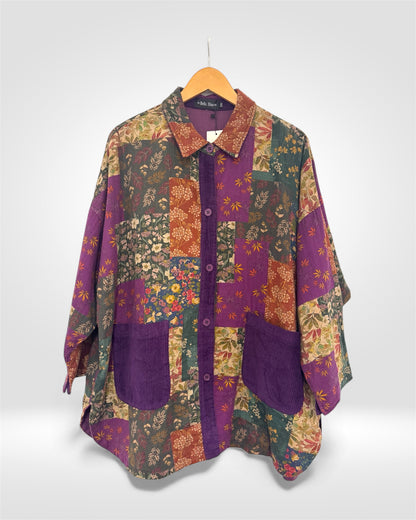 Wildflower Patchwork Button Jacket (Bella Blue)