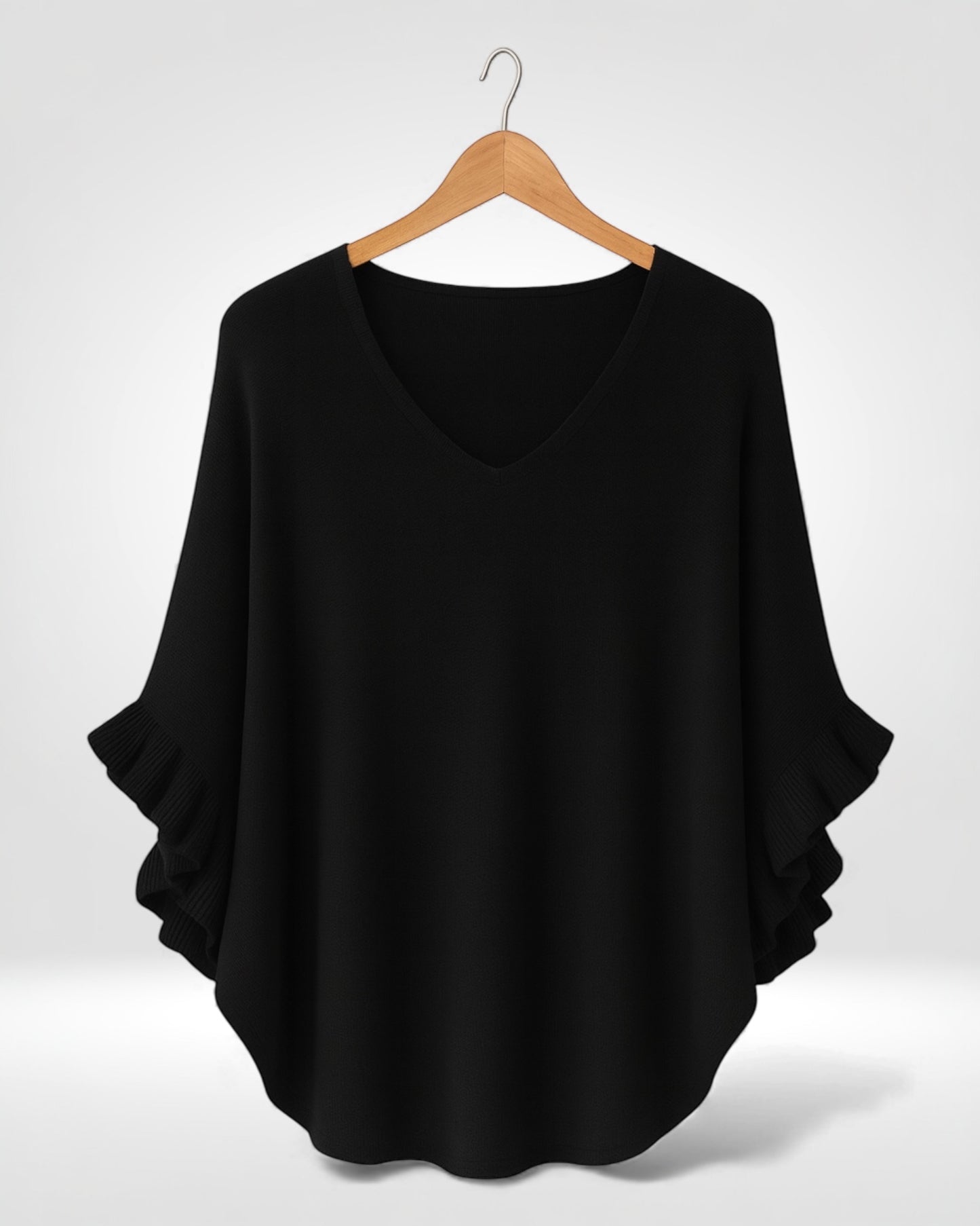 Ruffle-Sleeve Knit Top