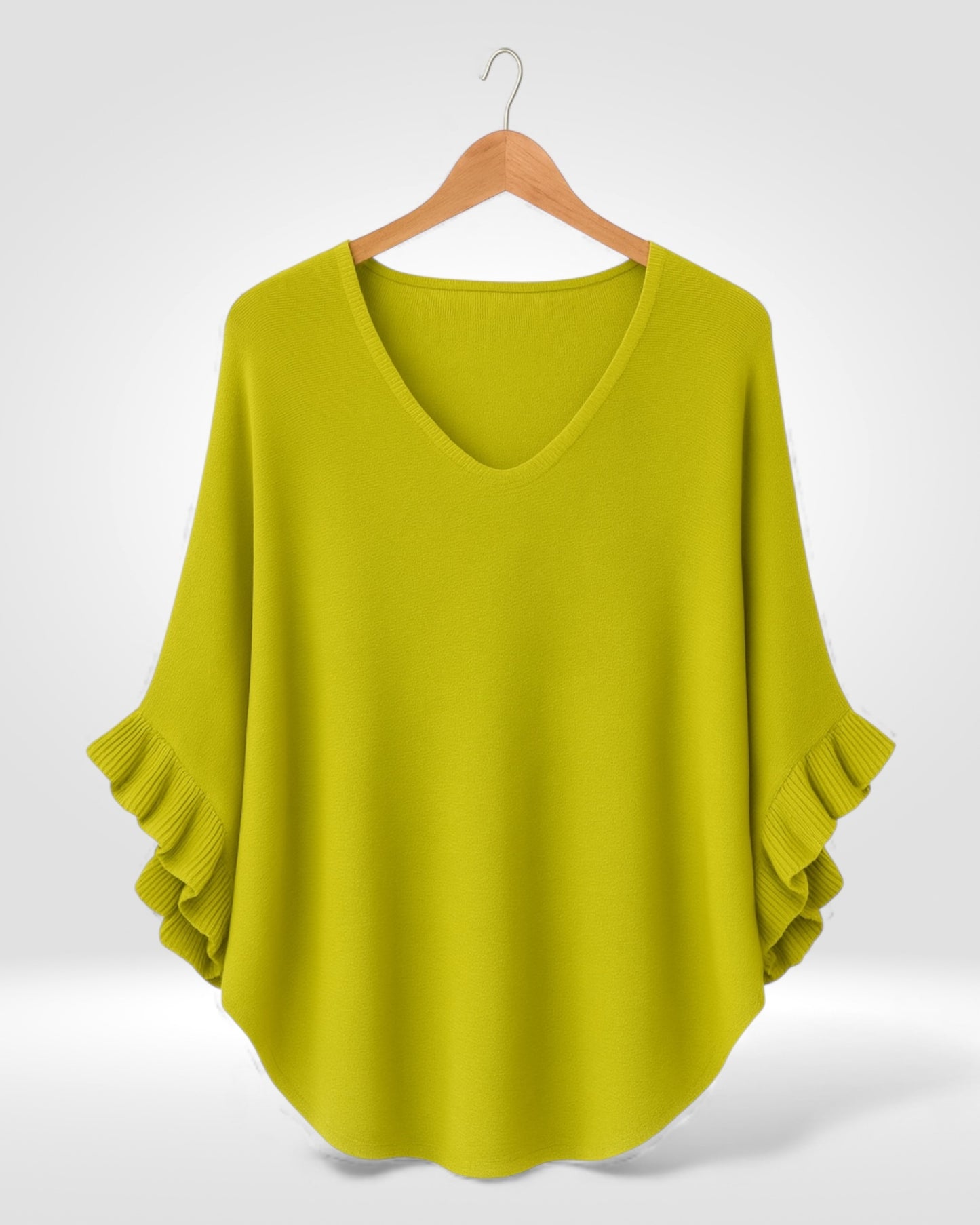 Ruffle-Sleeve Knit Top