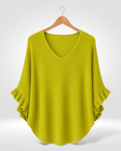Ruffle-Sleeve Knit Top