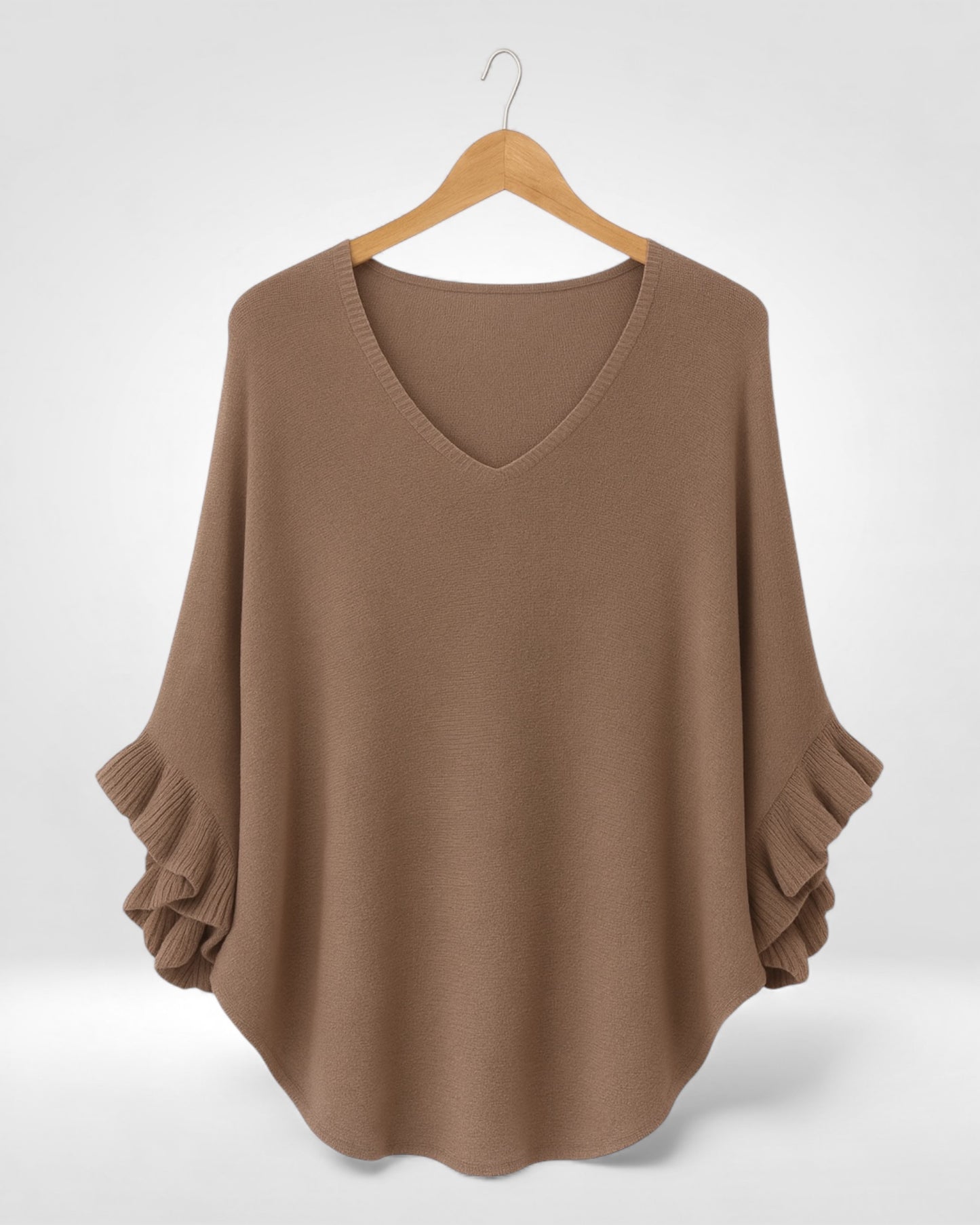 Ruffle-Sleeve Knit Top