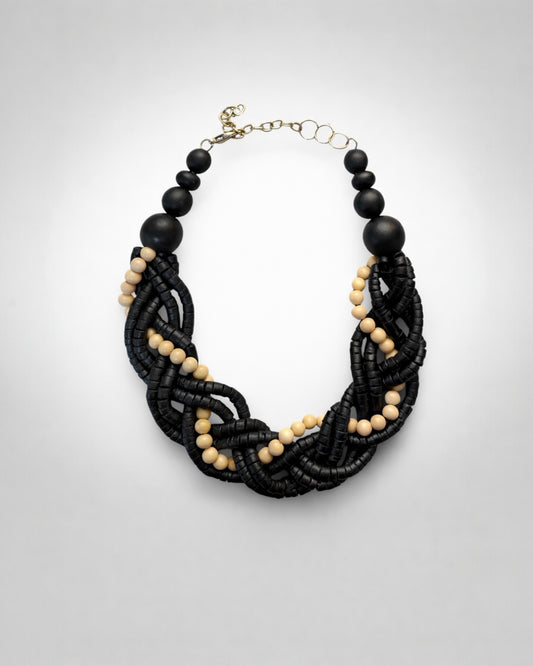 Woven Ebony Wood Necklace