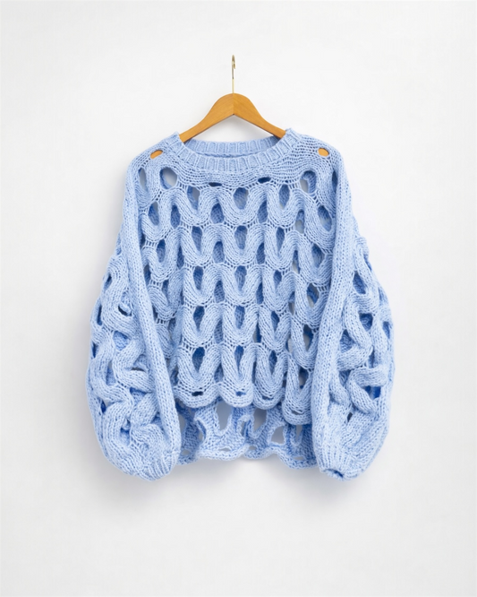 Open-Weave Statement Sweater