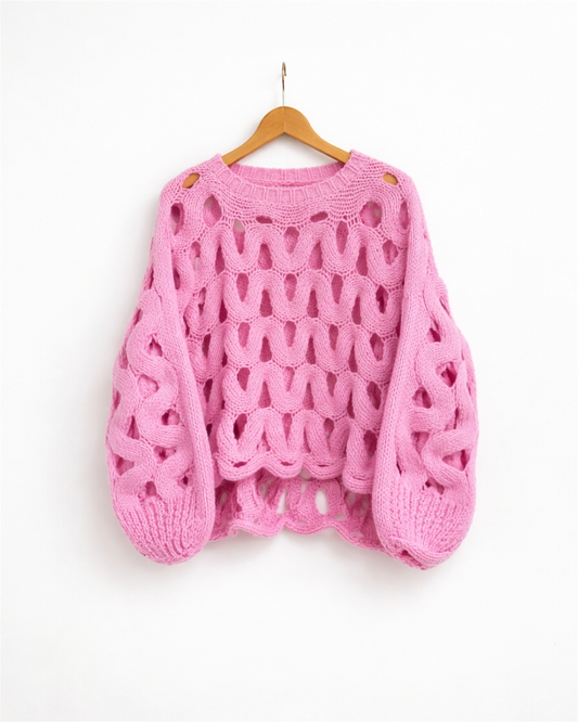 Open-Weave Statement Sweater