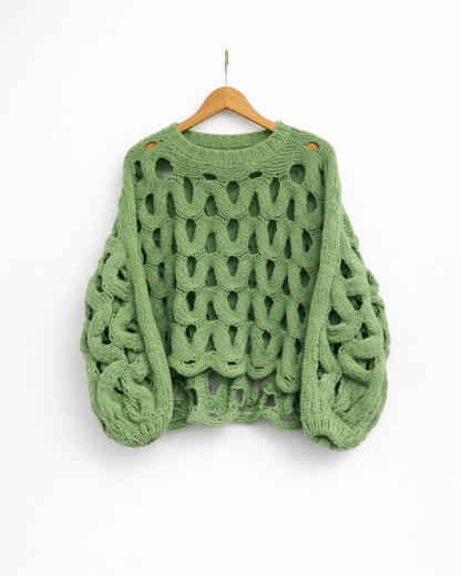 Open-Weave Statement Sweater