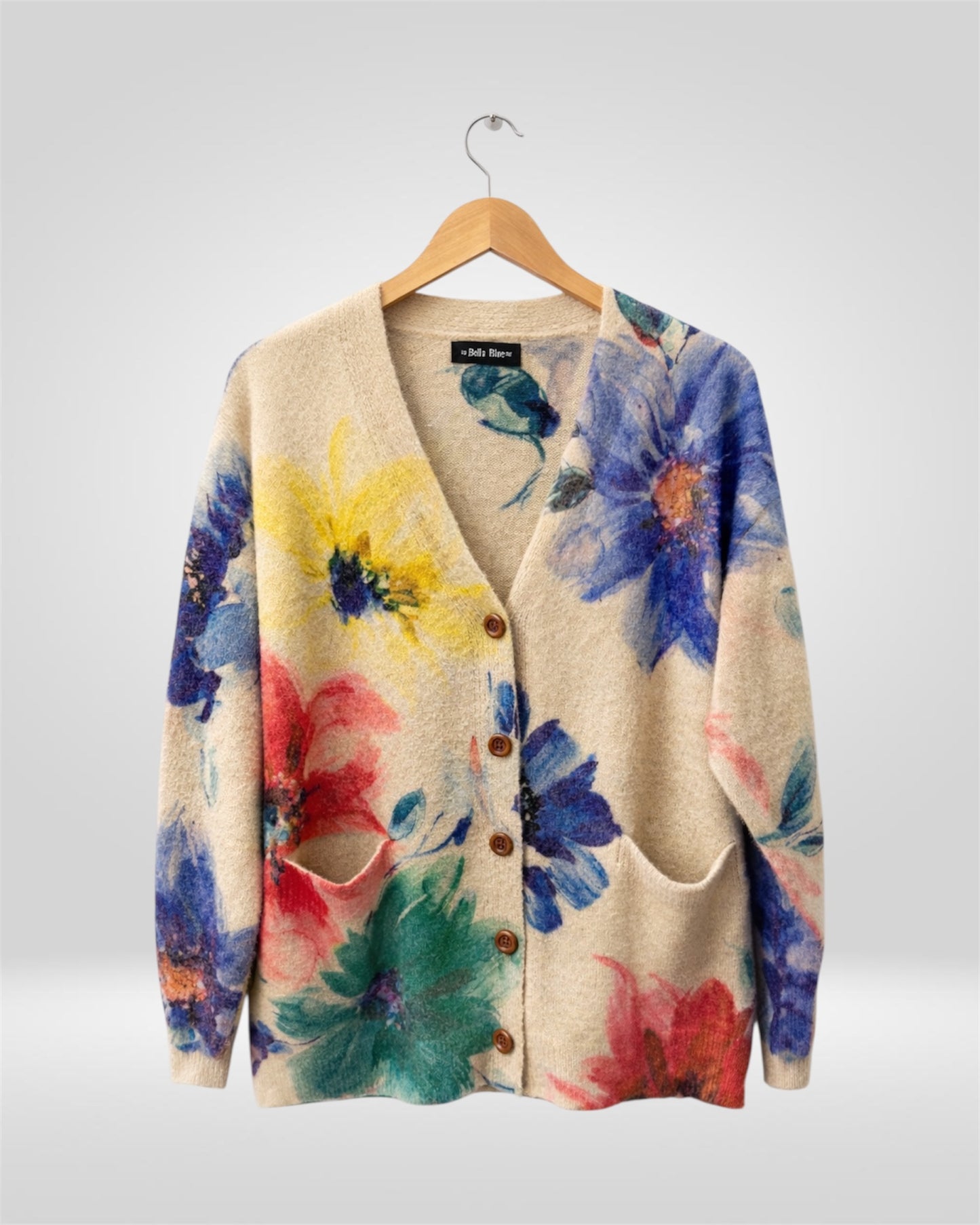 Watercolour Bloom Cardigan (Bella Blue)