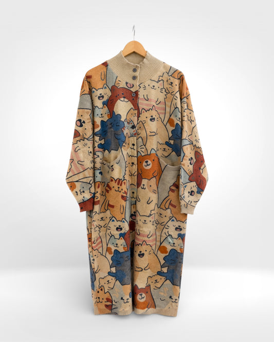 Paws & Pals Long Knit Cardigan (Bella Blue)