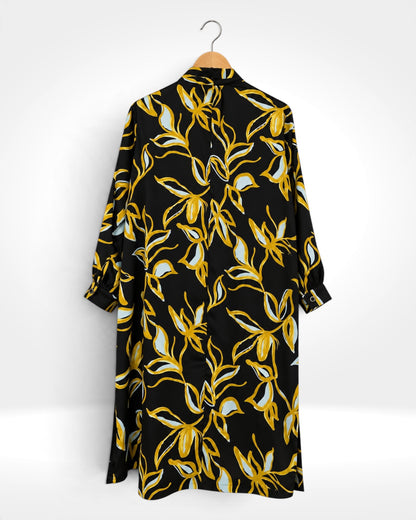 Golden Bloom Longline Dress (Bella Blue)