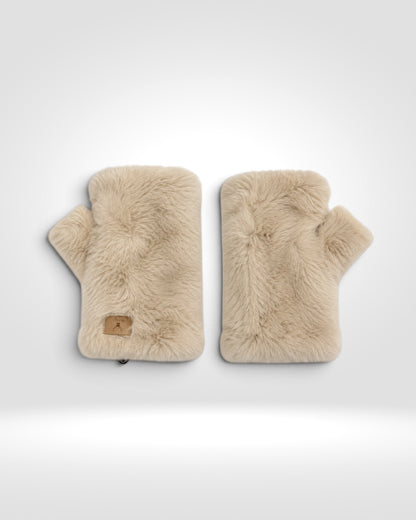 Luxury Fluffy Faux Fur Fingerless Mittens