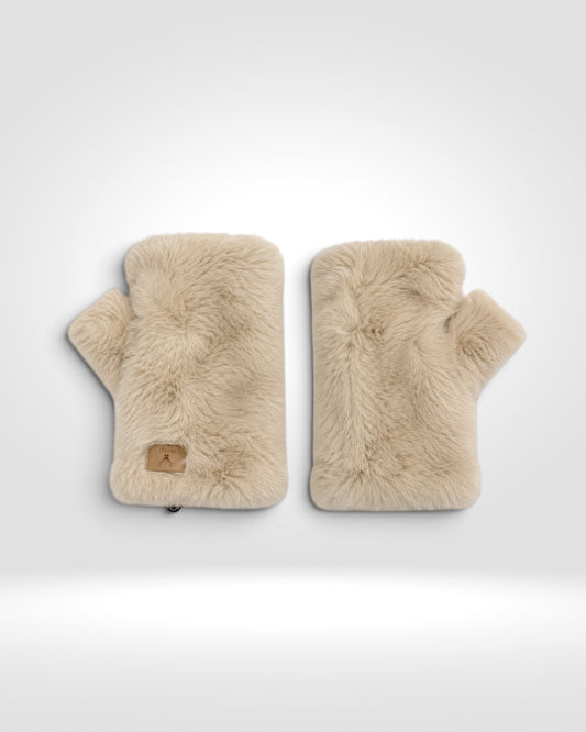 Luxury Fluffy Faux Fur Fingerless Mittens