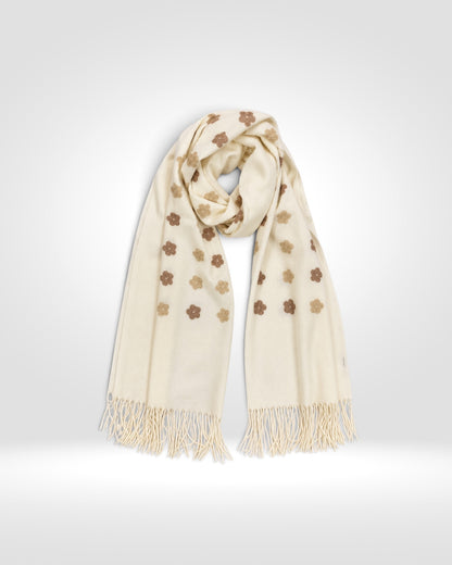 Embroidered Daisy Flower Scarf